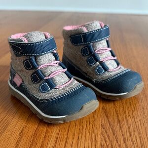 See Kai Run Kids Boots with Pink and Navy Details